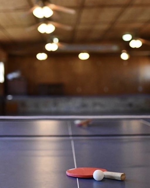 Ping pong in the game room