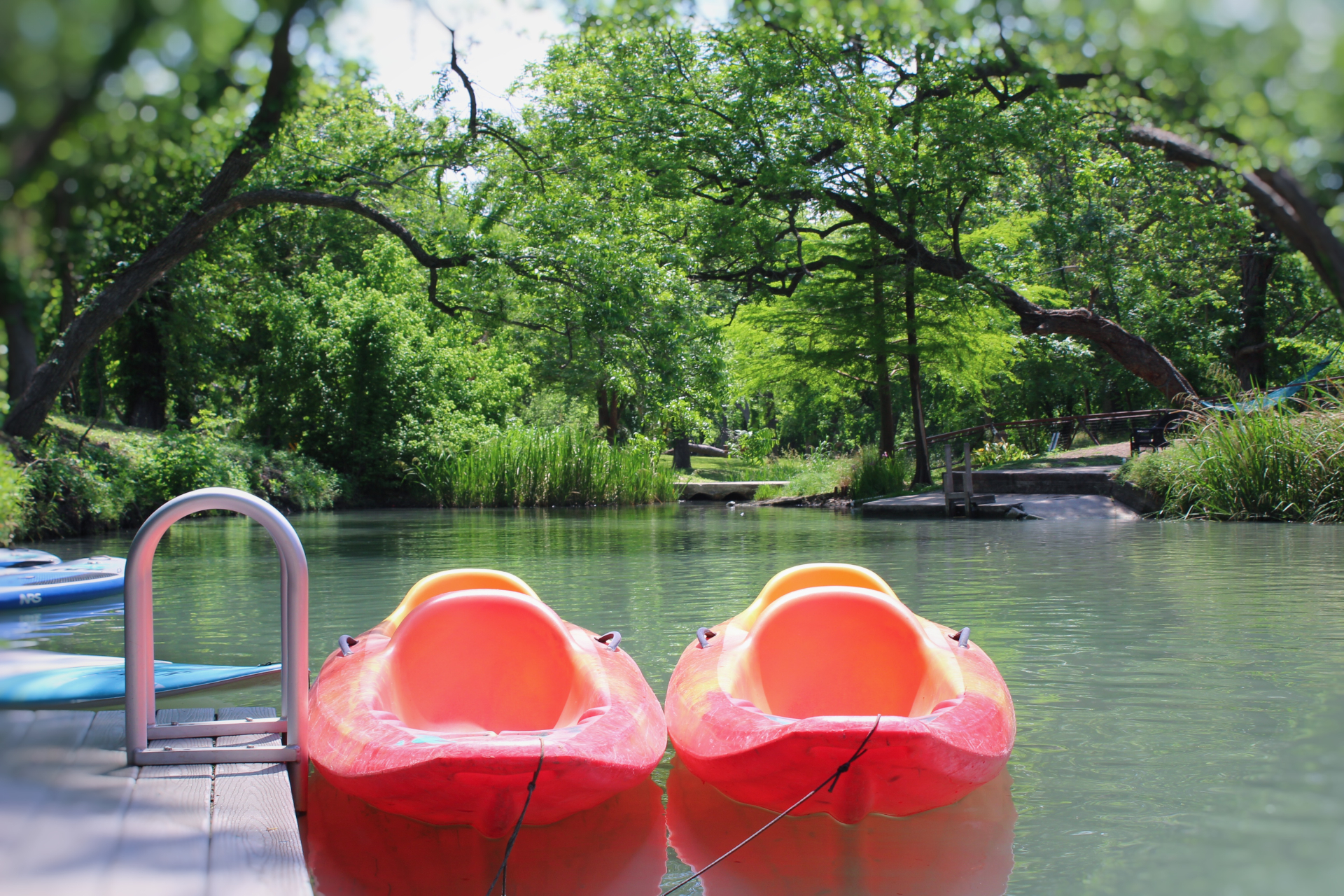 Kayaks on Geronimo Creek